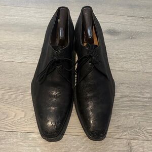 Ugo Vasare Men's Black Leather Dress Shoes